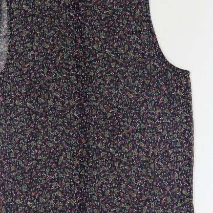 New Look Womens Multicoloured Polyester Basic Button-Up Size 14 Collared