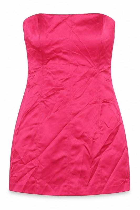 Zara Womens Pink Polyester Mini Size S Square Neck Zip - Strapless
