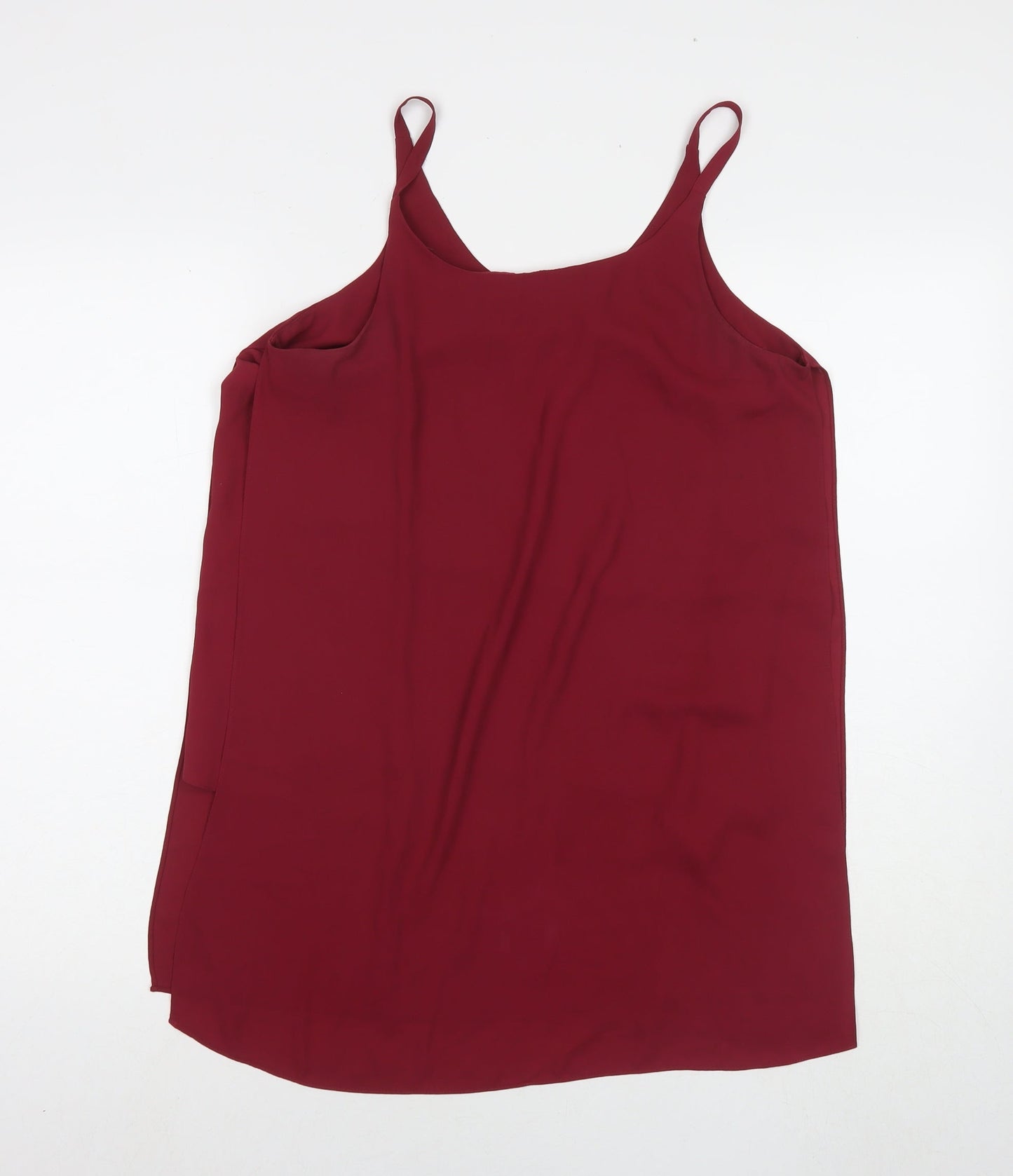 Dorothy Perkins Womens Red Polyester Tunic Tank Size 12 Round Neck