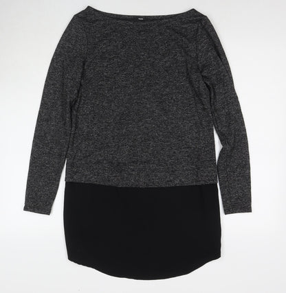 Tezenis Womens Grey Boat Neck Polyester Tunic Jumper Size S