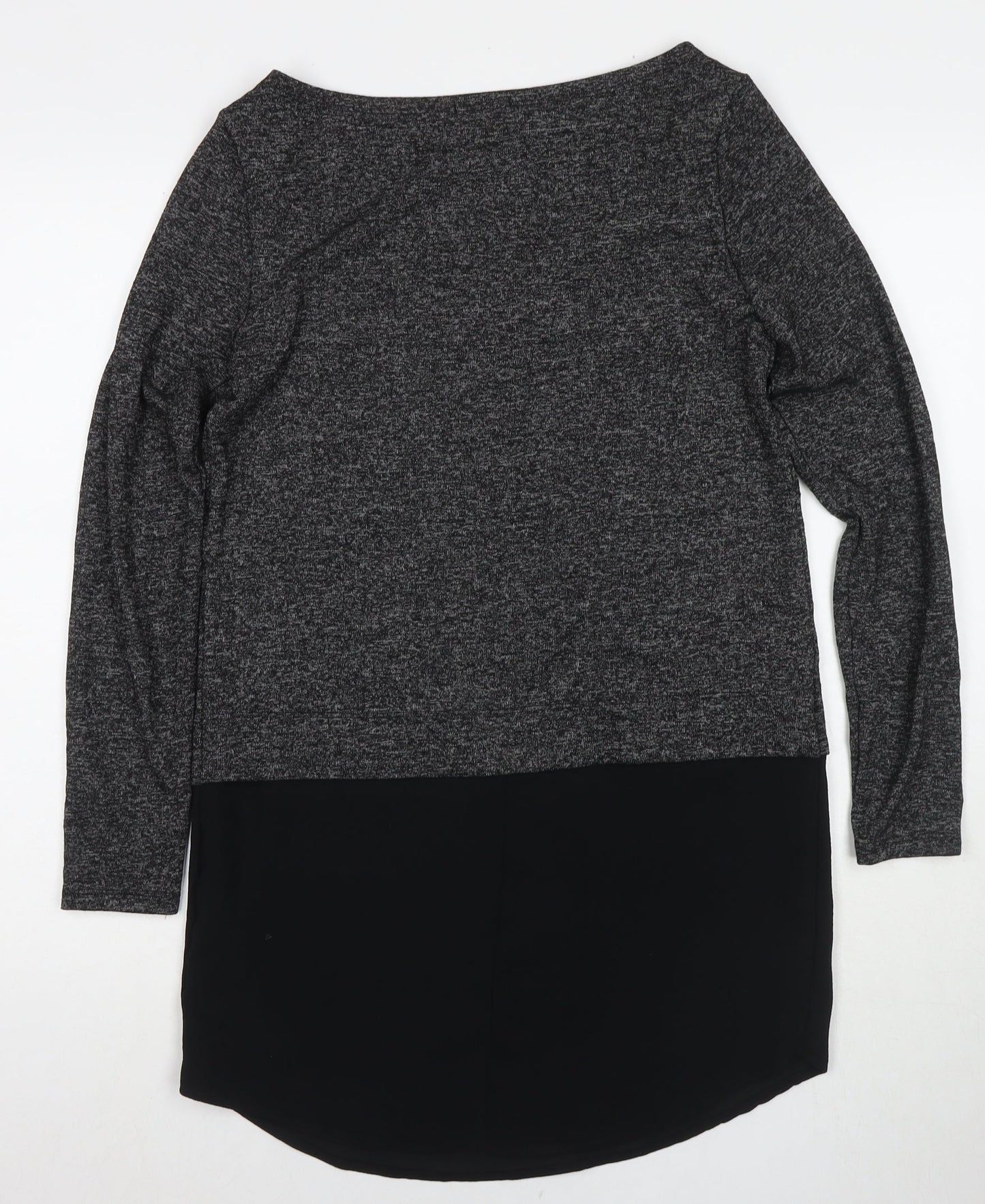 Tezenis Womens Grey Boat Neck Polyester Tunic Jumper Size S