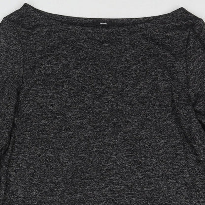 Tezenis Womens Grey Boat Neck Polyester Tunic Jumper Size S