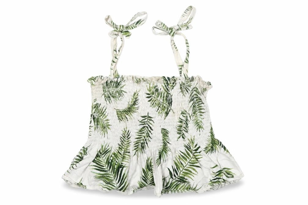 H&M Womens White Floral Cotton Basic Tank Size M Sweetheart