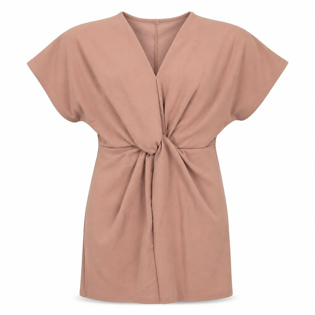 Missguided Womens Beige Polyester Mini Size 8 Round Neck Pullover