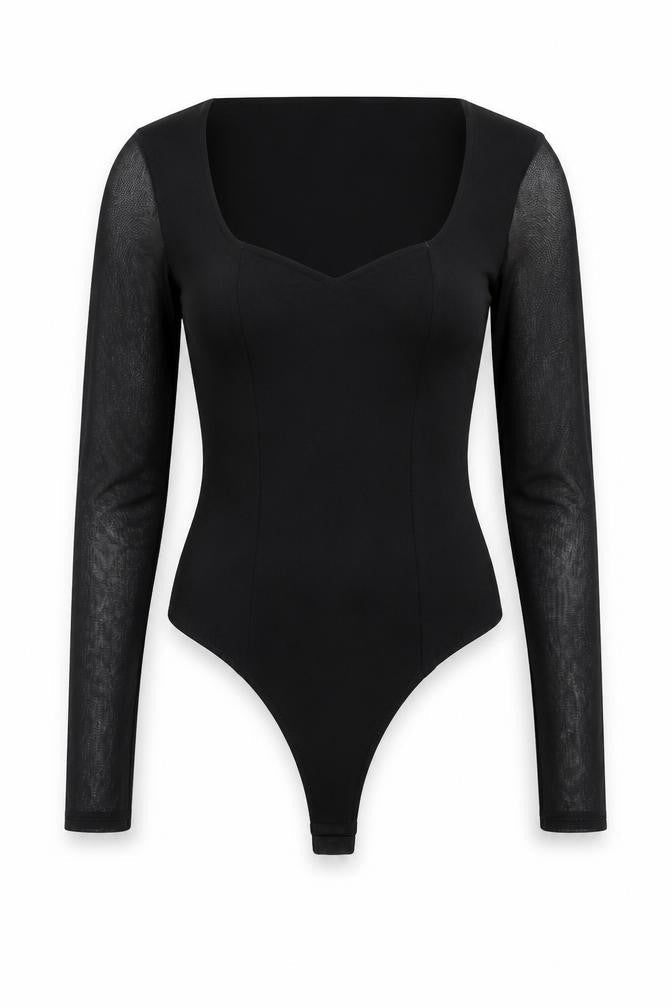 ASOS Womens Black Polyester Bodysuit One-Piece Size 8 Snap