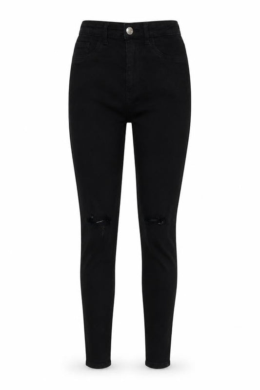 TALLY WEiJL Womens Black Cotton Blend Skinny Jeans Size 8 L29 in Regular Zip
