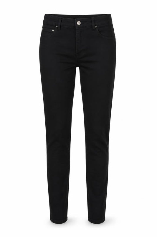 H&M Womens Black Cotton Blend Tapered Jeans Size 30 in L30 in Regular Zip