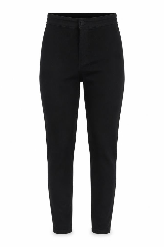 Denim & Co. Womens Black Cotton Blend Tapered Jeans Size 10 L30 in Regular Zip