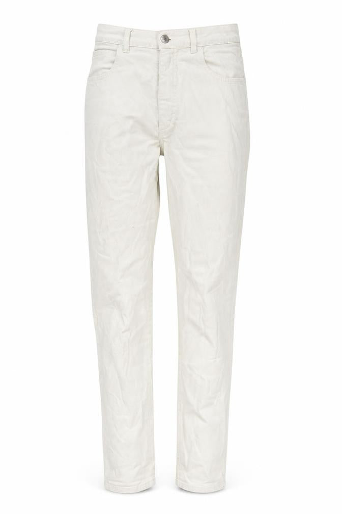 Kennys Womens Ivory Cotton Blend Tapered Jeans Size 25 in L31 in Regular Zip