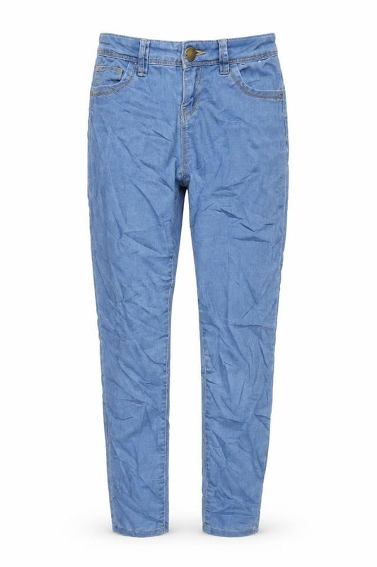 Denim & Co. Womens Blue Cotton Blend Straight Jeans Size 6 L25.5 in Regular Zip