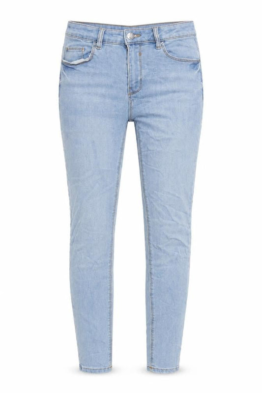 Denim & Co. Womens Blue Cotton Blend Tapered Jeans Size 8 L28.5 in Regular Zip