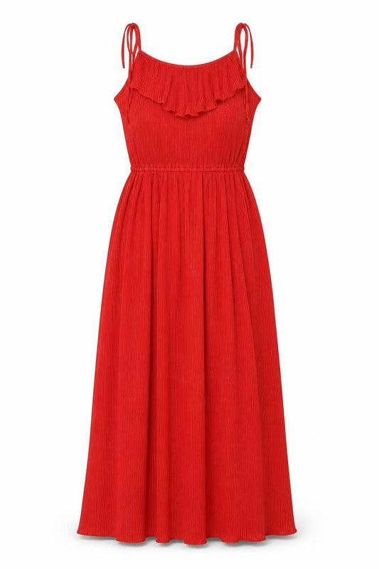 Richard Shops Womens Red Polyester Maxi Size 10 Scoop Neck Tie
