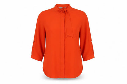 Dorothy Perkins Womens Red Polyester Basic Button-Up Size 14 Round Neck
