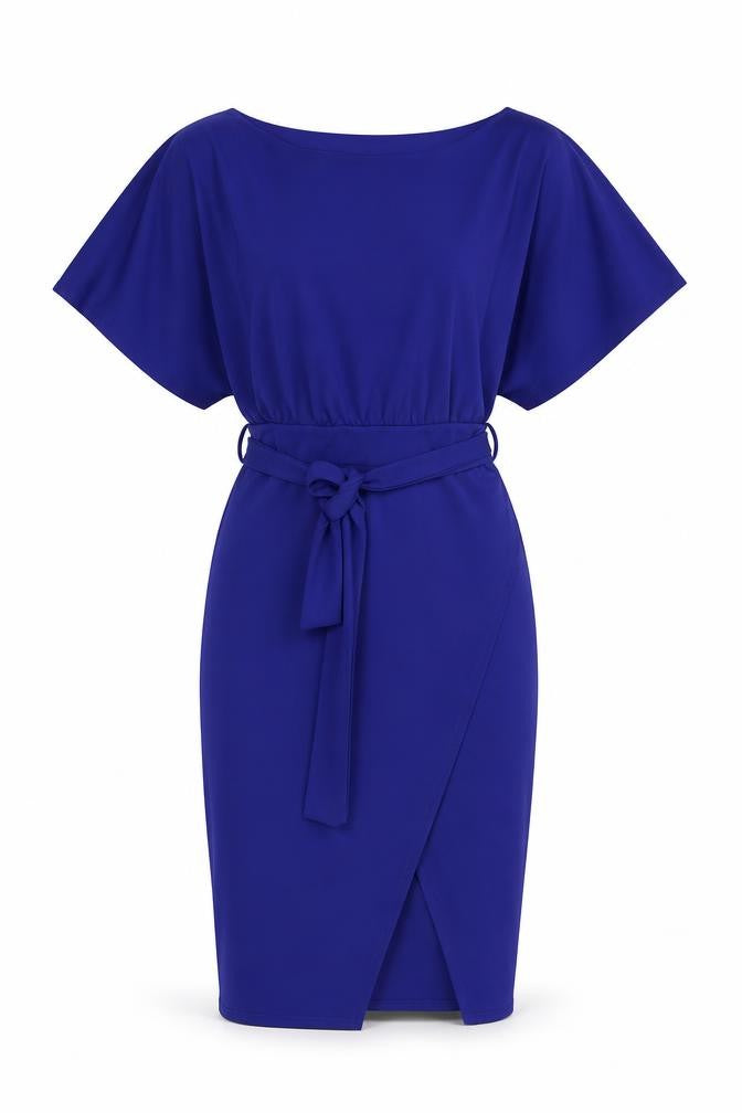 Stylewise Womens Blue Polyester Bodycon Size 10 Boat Neck Pullover