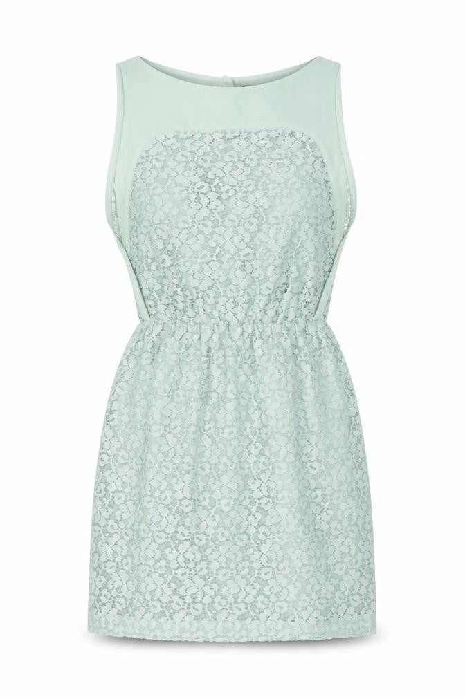 Zara Womens Green Floral Polyester Mini Size XS Boat Neck Button