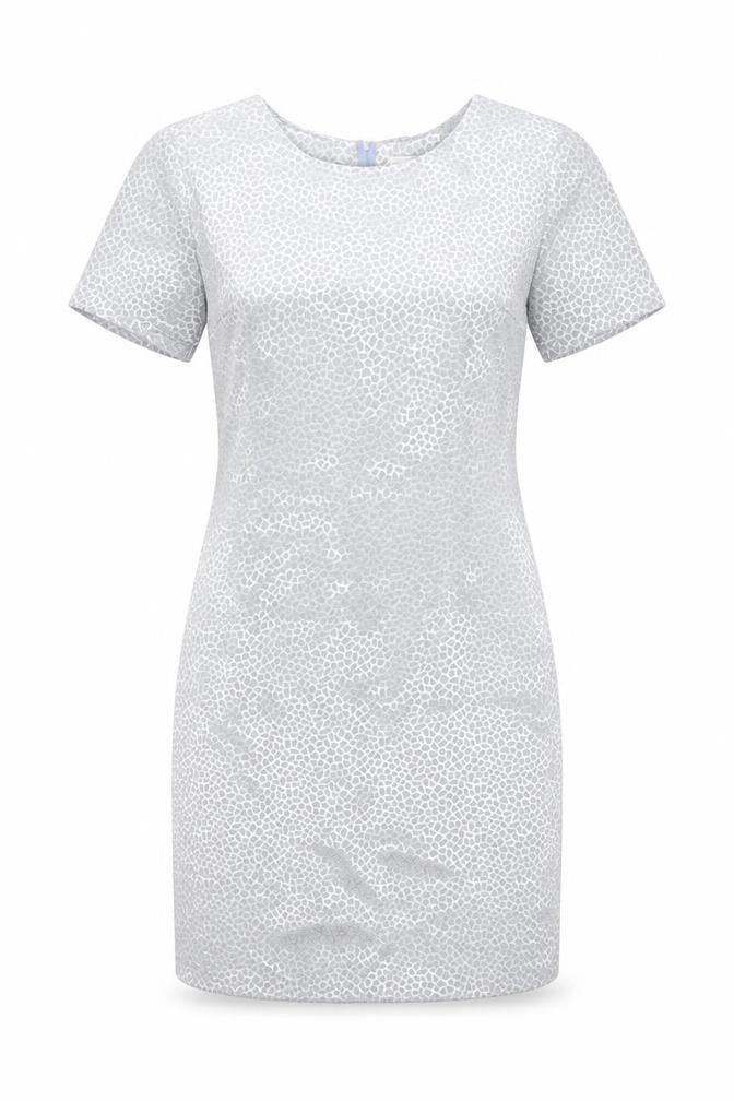 Satsuma Womens Grey Geometric Polyester Shift Size 14 Round Neck Zip