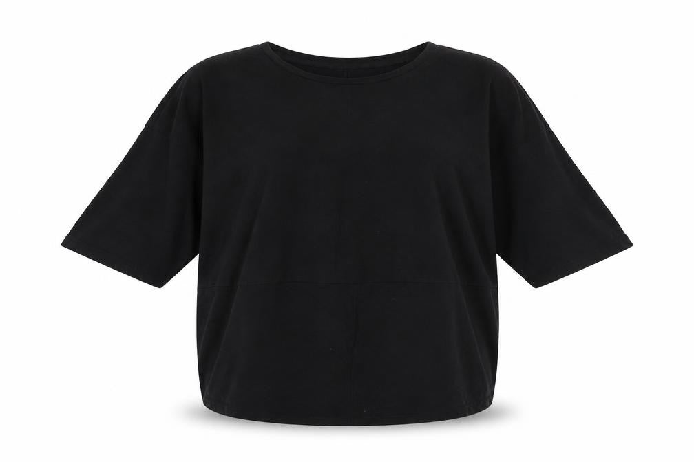 Zara Womens Black Viscose Basic T-Shirt Size S Round Neck
