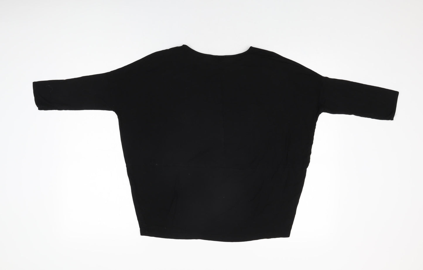 Zara Womens Black Viscose Basic T-Shirt Size S Round Neck
