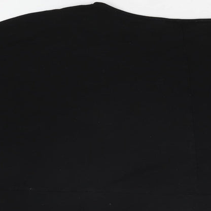 Zara Womens Black Viscose Basic T-Shirt Size S Round Neck