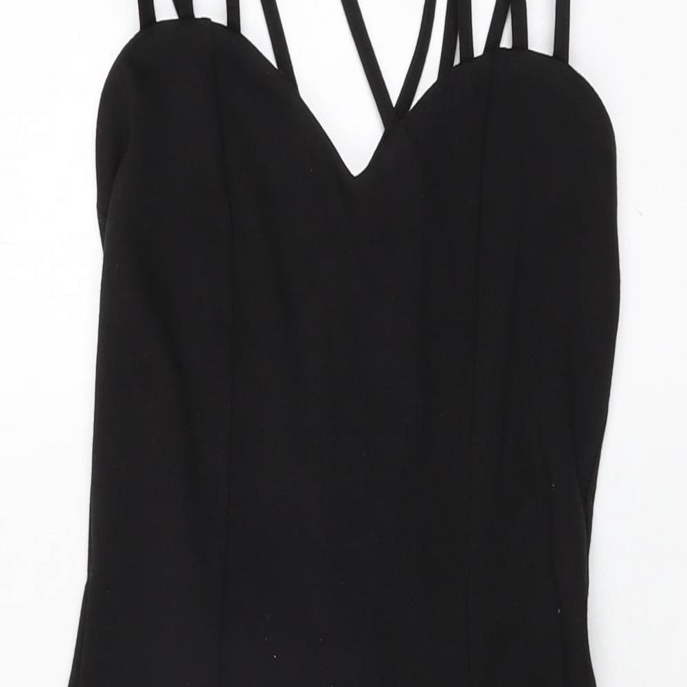 ASOS Womens Black Polyester Bodycon Size 6 Sweetheart Pullover
