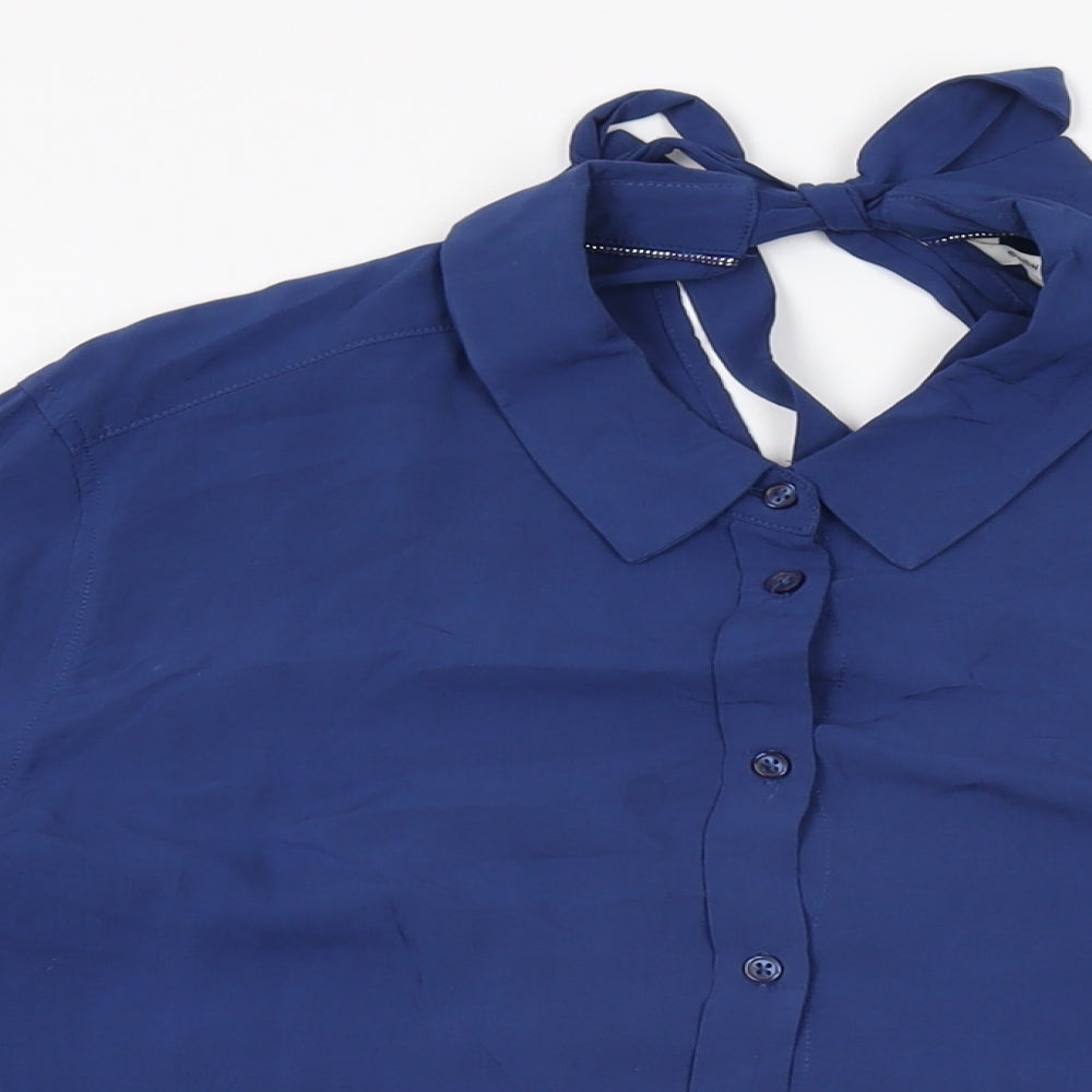 Sandwich Womens Blue Viscose Basic Button-Up Size 10 Collared