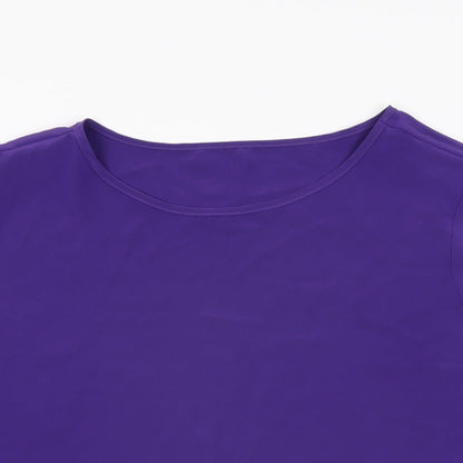 St Michael Womens Purple Polyester Basic T-Shirt Size 12 Round Neck