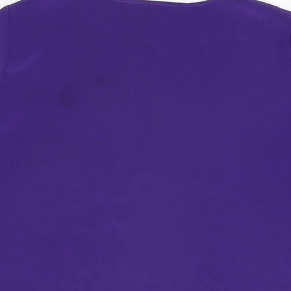 St Michael Womens Purple Polyester Basic T-Shirt Size 12 Round Neck