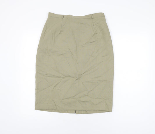 St Bernard Womens Beige Polyester Straight & Pencil Skirt Size 14 Zip