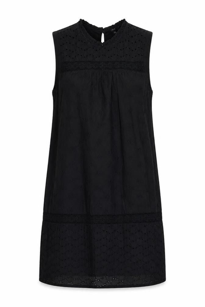 NEXT Womens Black Floral Cotton Shift Size 14 Round Neck Button