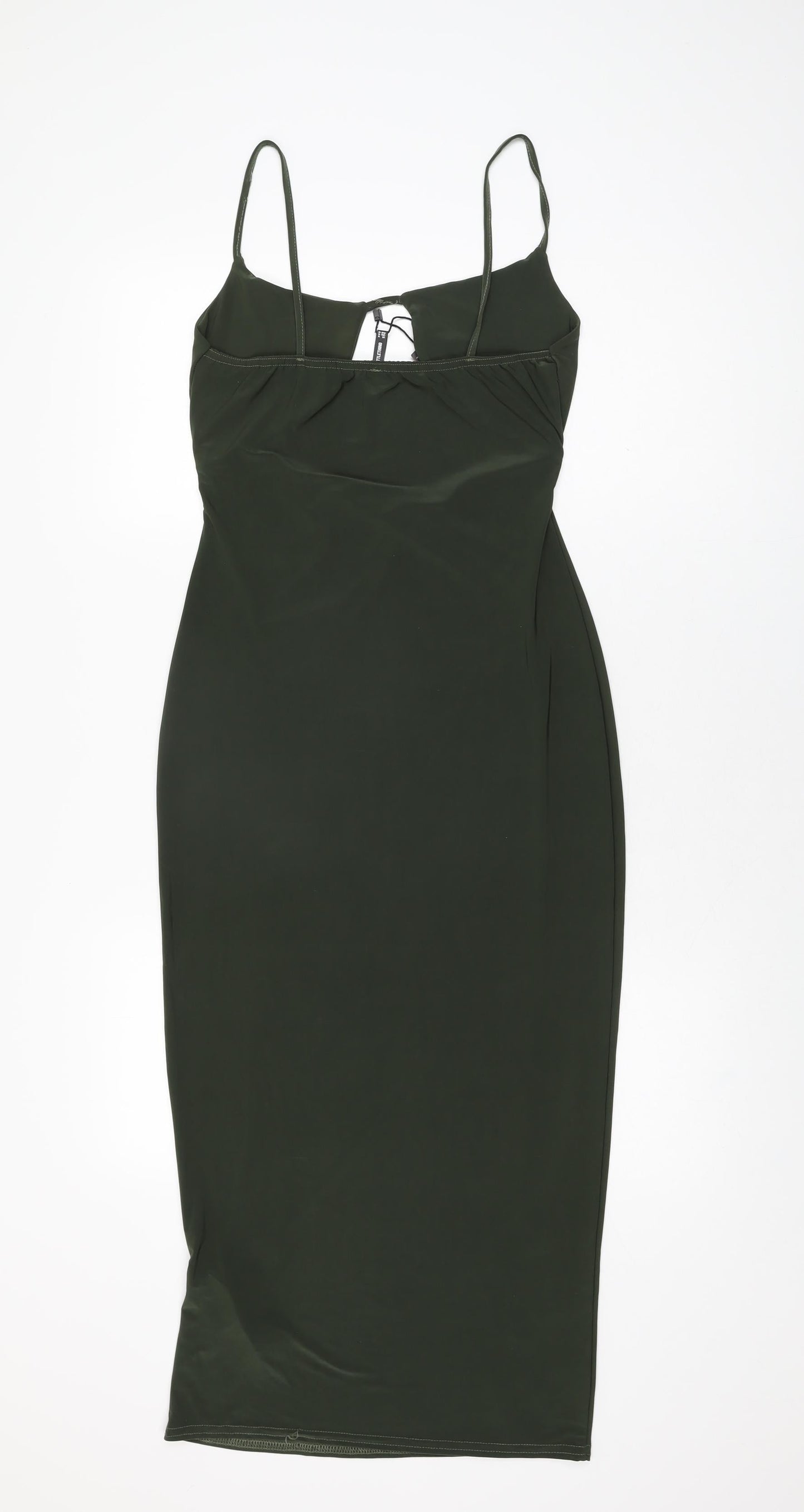 PRETTYLITTLETHING Womens Green Polyester Bodycon Size 14 V-Neck Pullover