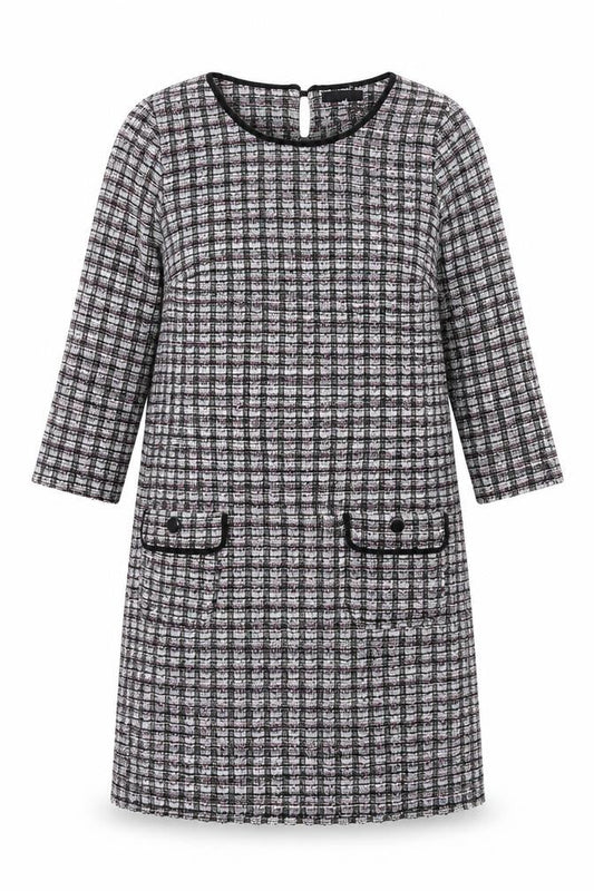 Wallis Womens Multicoloured Geometric Polyester Shift Size 12 Round Neck Button