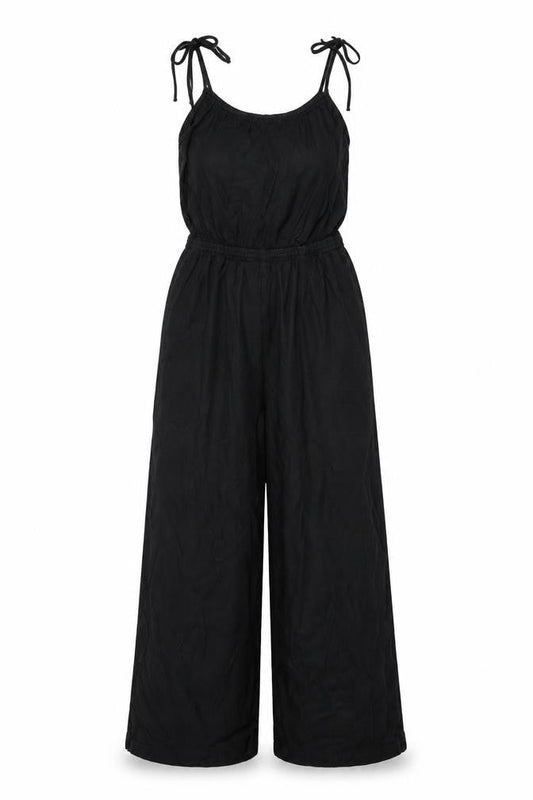H&M Womens Black Viscose Jumpsuit One-Piece Size S L29 in Tie