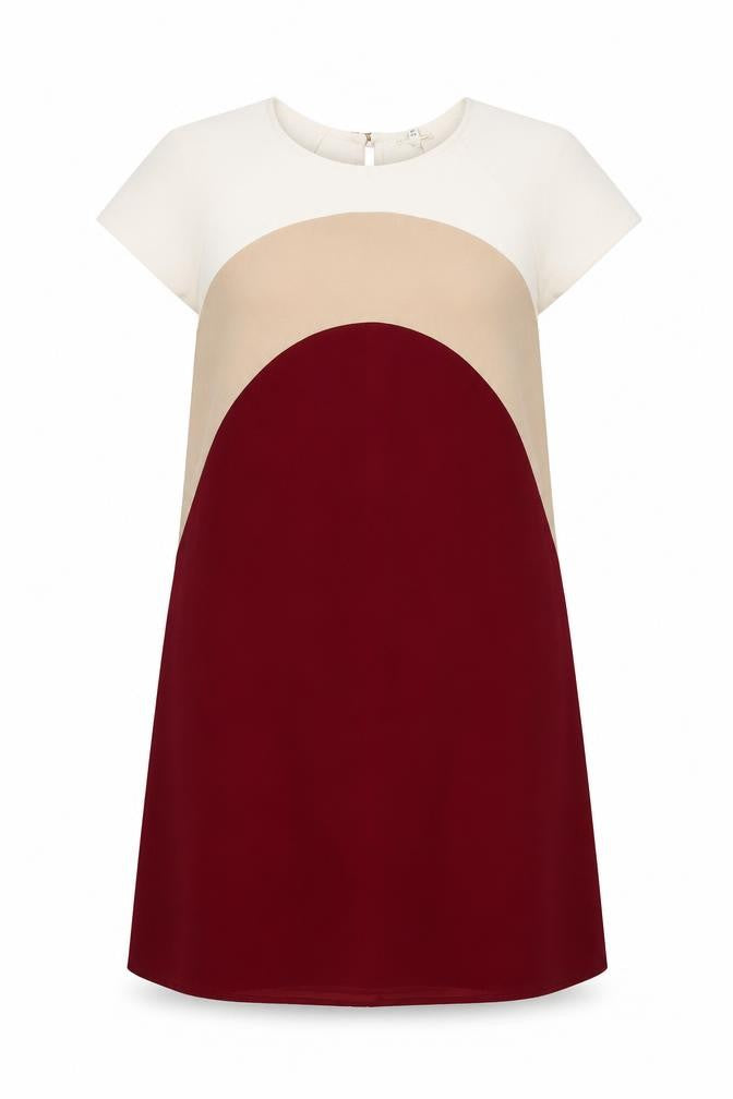 River Island Womens Red Geometric Polyester Shift Size 14 Round Neck Pullover