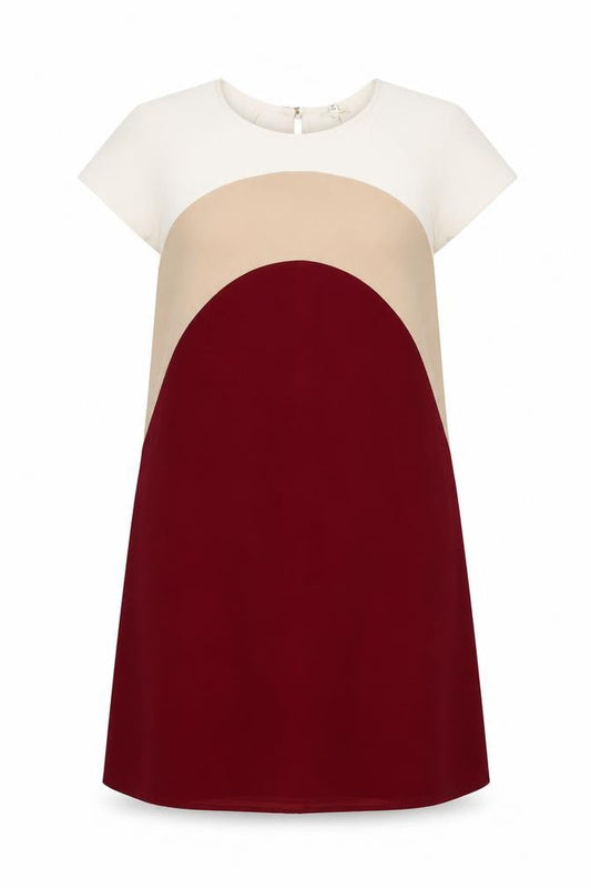 River Island Womens Red Geometric Polyester Shift Size 14 Round Neck Pullover
