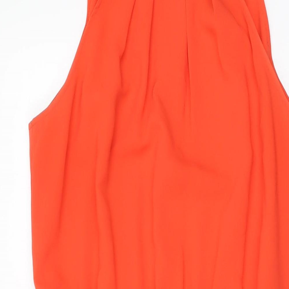 Warehouse Womens Red Polyester A-Line Size 12 Round Neck Tie