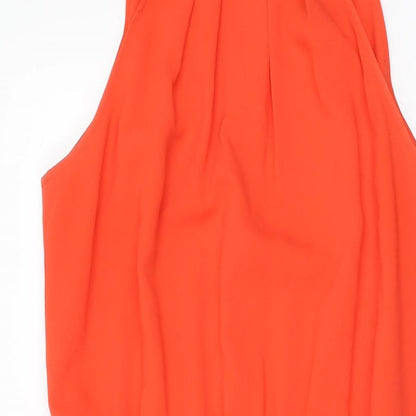 Warehouse Womens Red Polyester A-Line Size 12 Round Neck Tie
