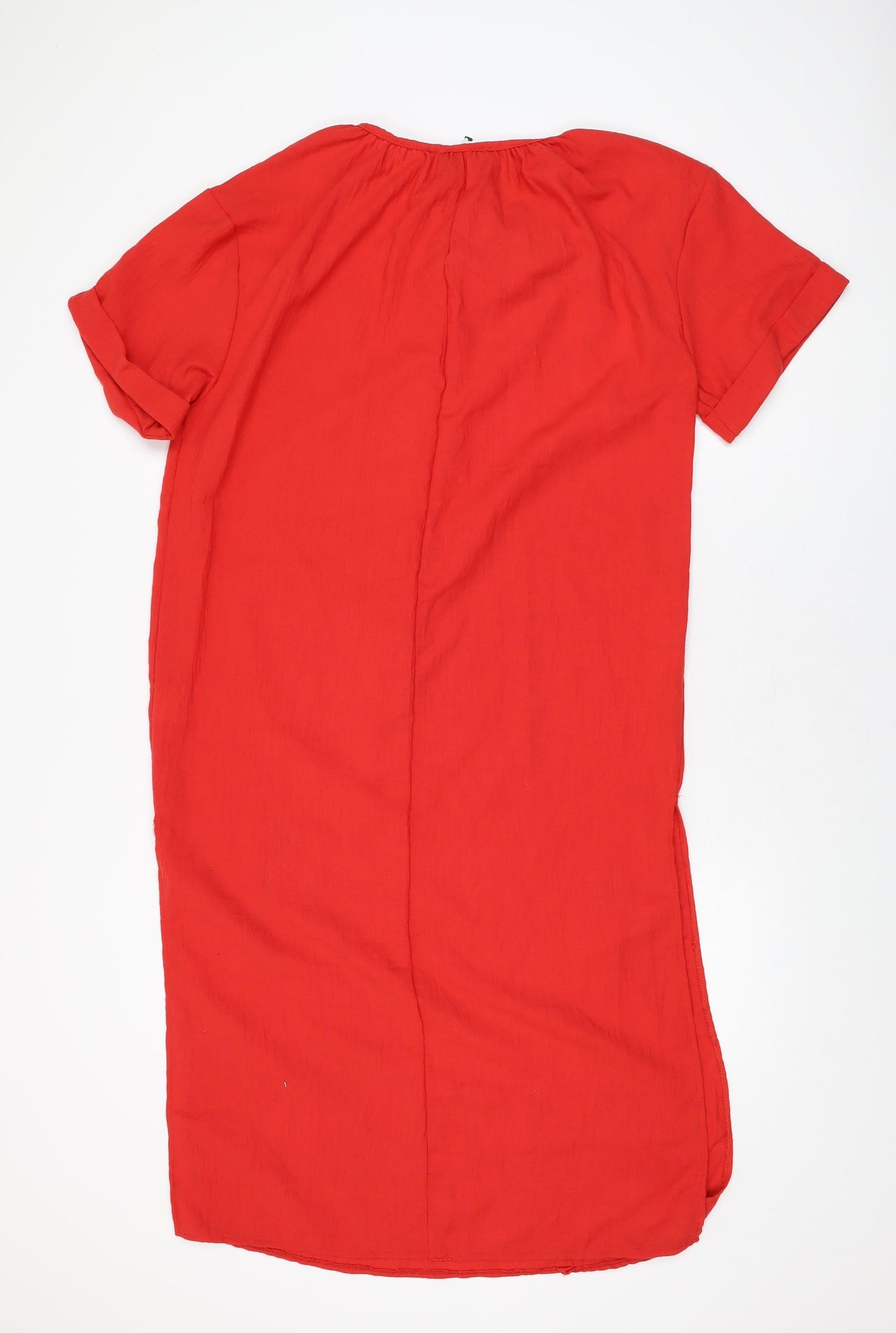 Actuel Womens Red Viscose Shift Size S V-Neck Button