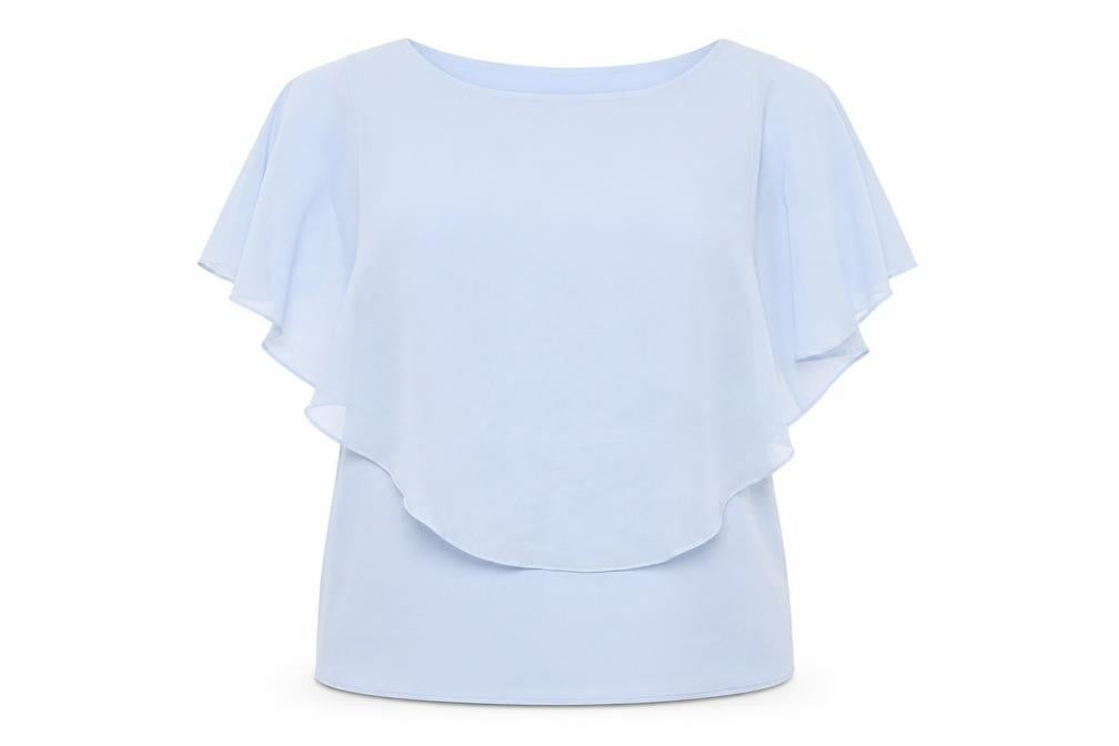 M&Co Womens Blue Polyester Basic Blouse Size 20 Boat Neck