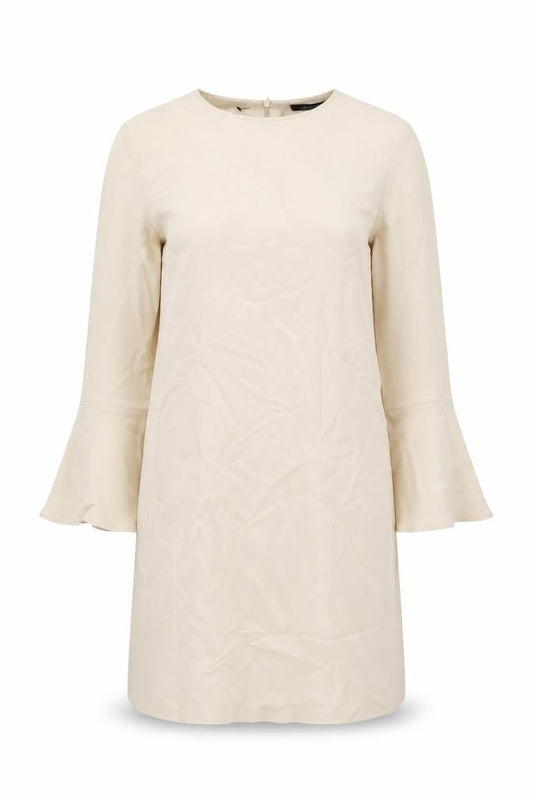 Zara Womens Beige Viscose Shift Size XS Round Neck Zip