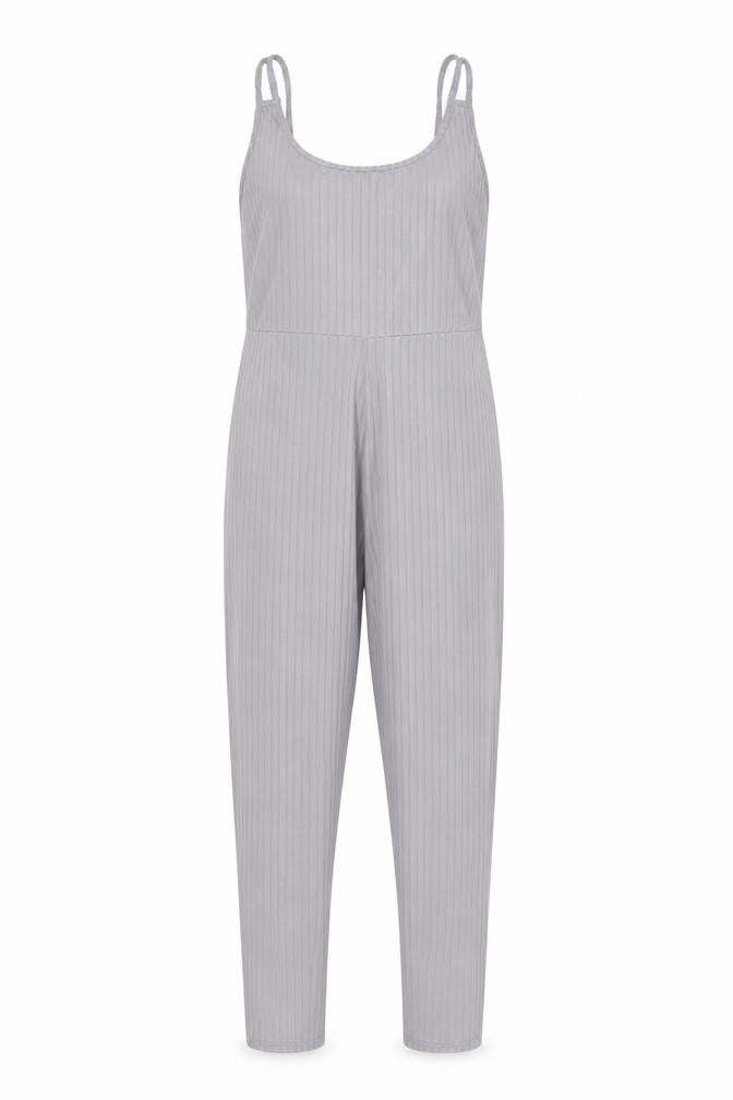 PRETTYLITTLETHING Womens Grey Polyester Jumpsuit One-Piece Size 12 L28 in Pullover