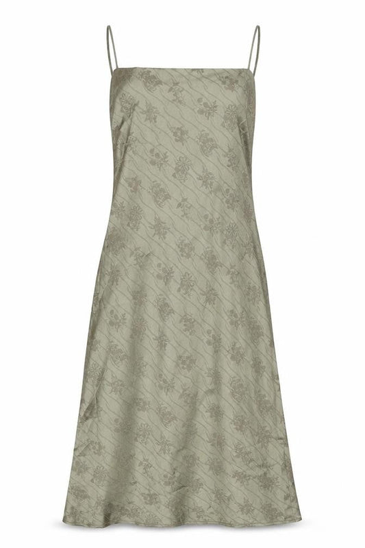 Kiss the Sky Womens Green Floral Polyester Slip Dress Size S Square Neck Tie