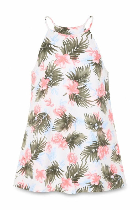 New Look Womens White Floral Polyester Shift Size 14 Round Neck Pullover