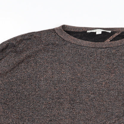 Warehouse Womens Black Viscose Basic T-Shirt Size 10 Round Neck
