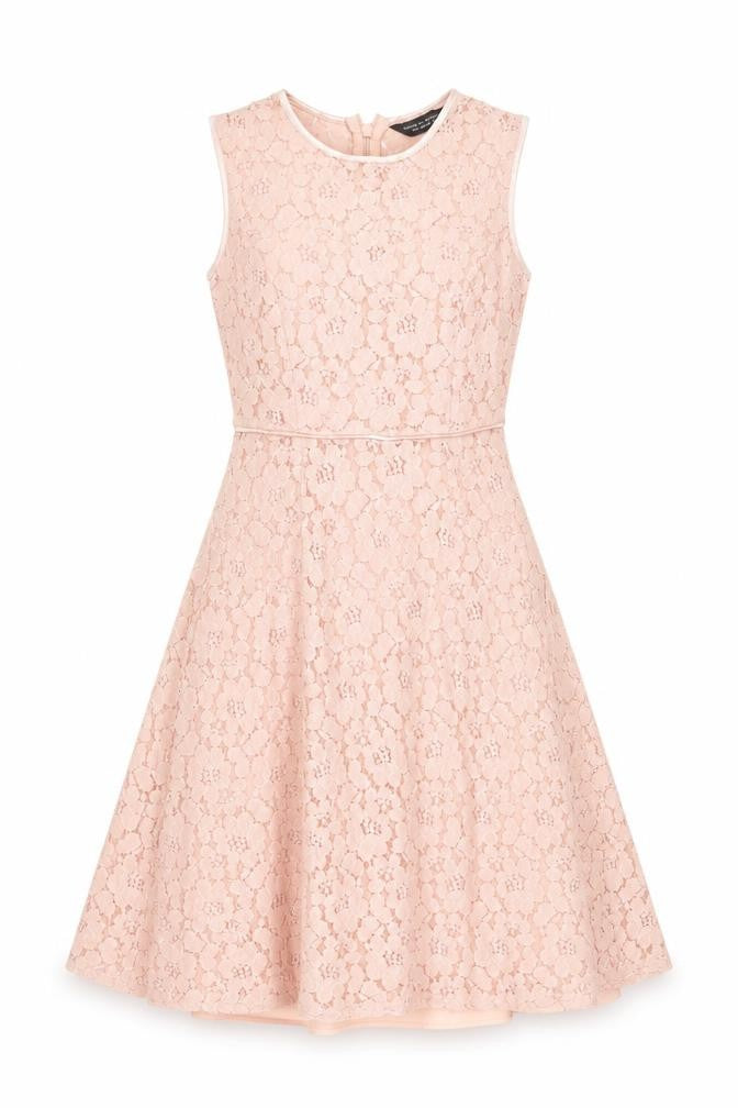 Dorothy Perkins Womens Pink Nylon Fit & Flare Size 8 Round Neck Zip