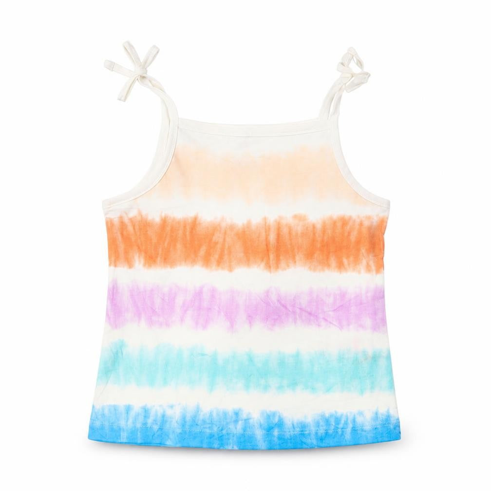 Marks & Spencer Girls Multicoloured Striped Cotton Camisole Tank Size 4-5 Years Square Neck Pullover