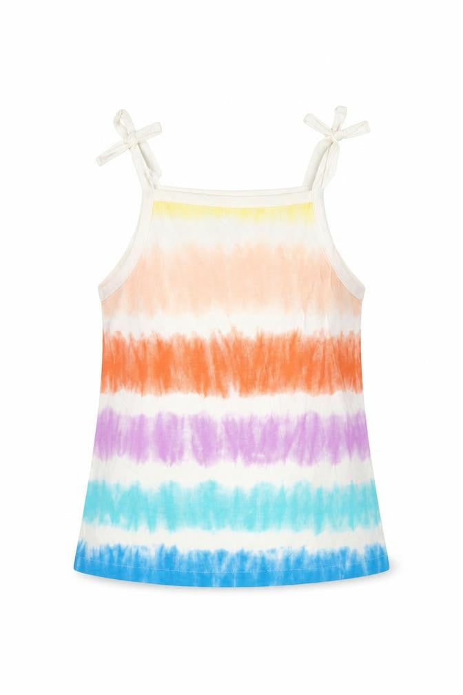 Marks & Spencer Girls Multicoloured Striped Cotton Camisole Tank Size 4-5 Years Square Neck Pullover