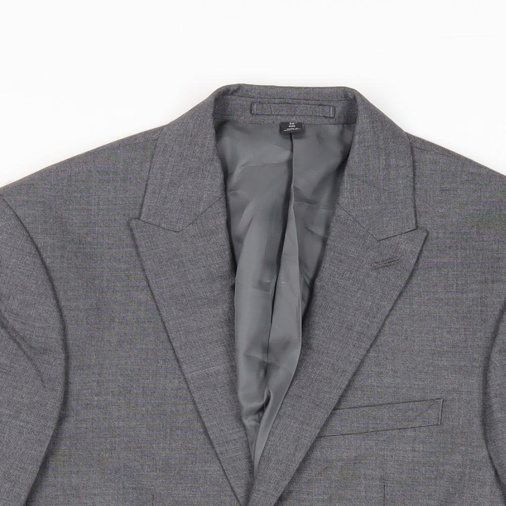 Marks and Spencer Mens Grey Polyester Jacket Suit Jacket Size 36 Regular