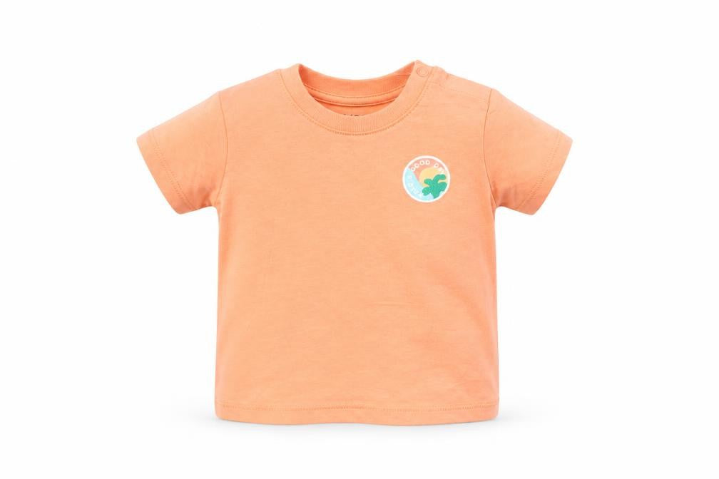 Marks & Spencer Baby Orange Cotton Pullover T-Shirt Size 3-6 Months Crew Neck Snap