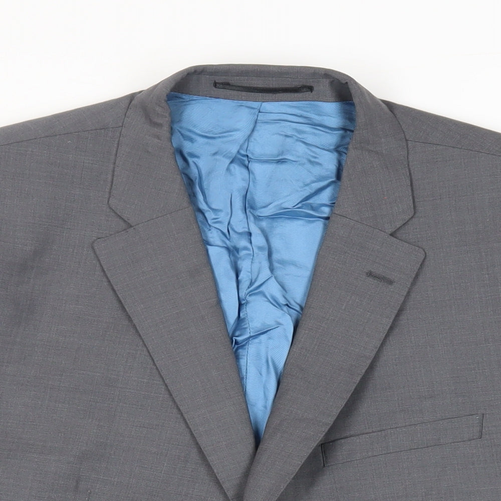 Santinelli Mens Grey Polyester Jacket Suit Jacket Size 42 Regular