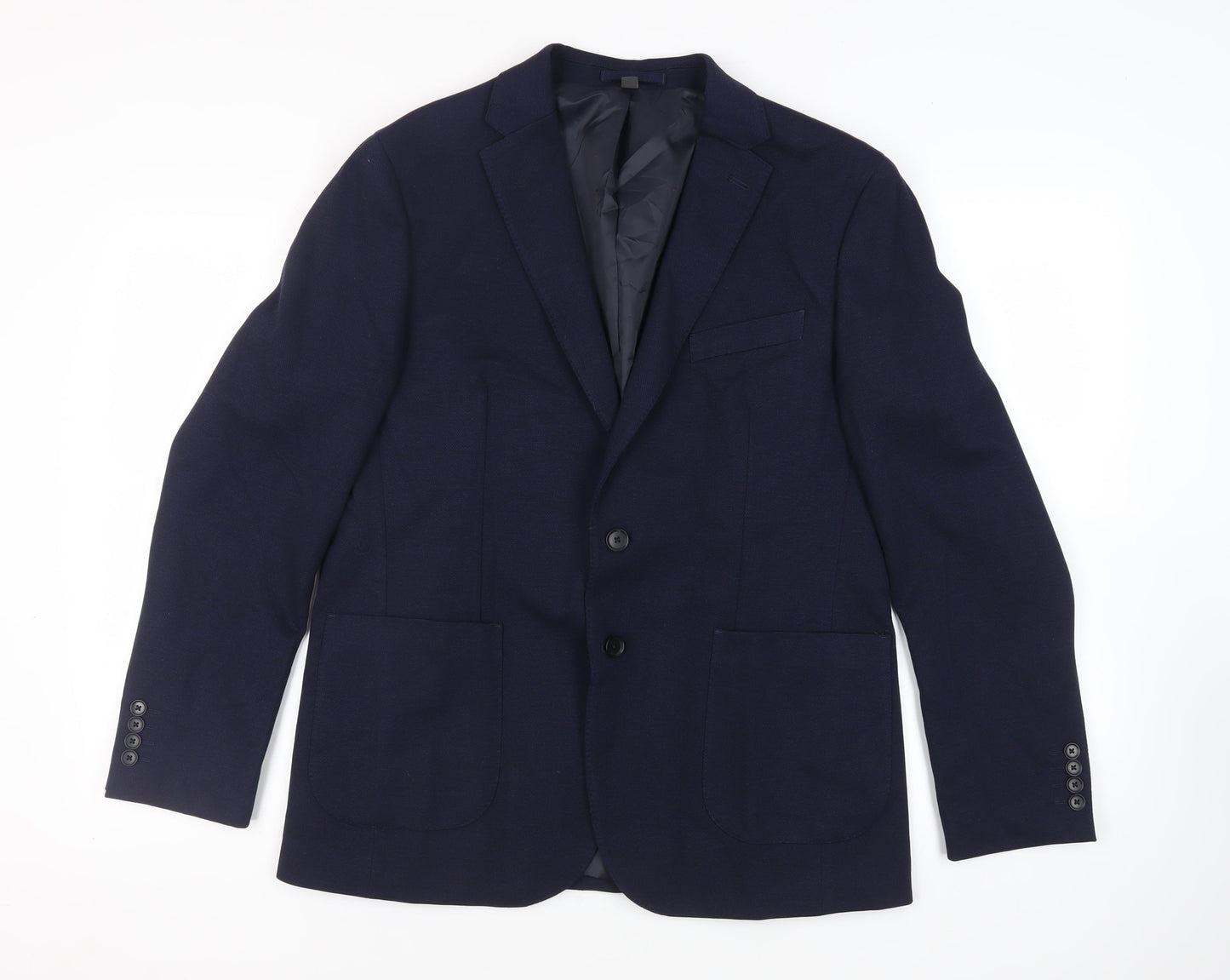 Marks and Spencer Mens Blue Polyamide Jacket Suit Jacket Size 42 Regular